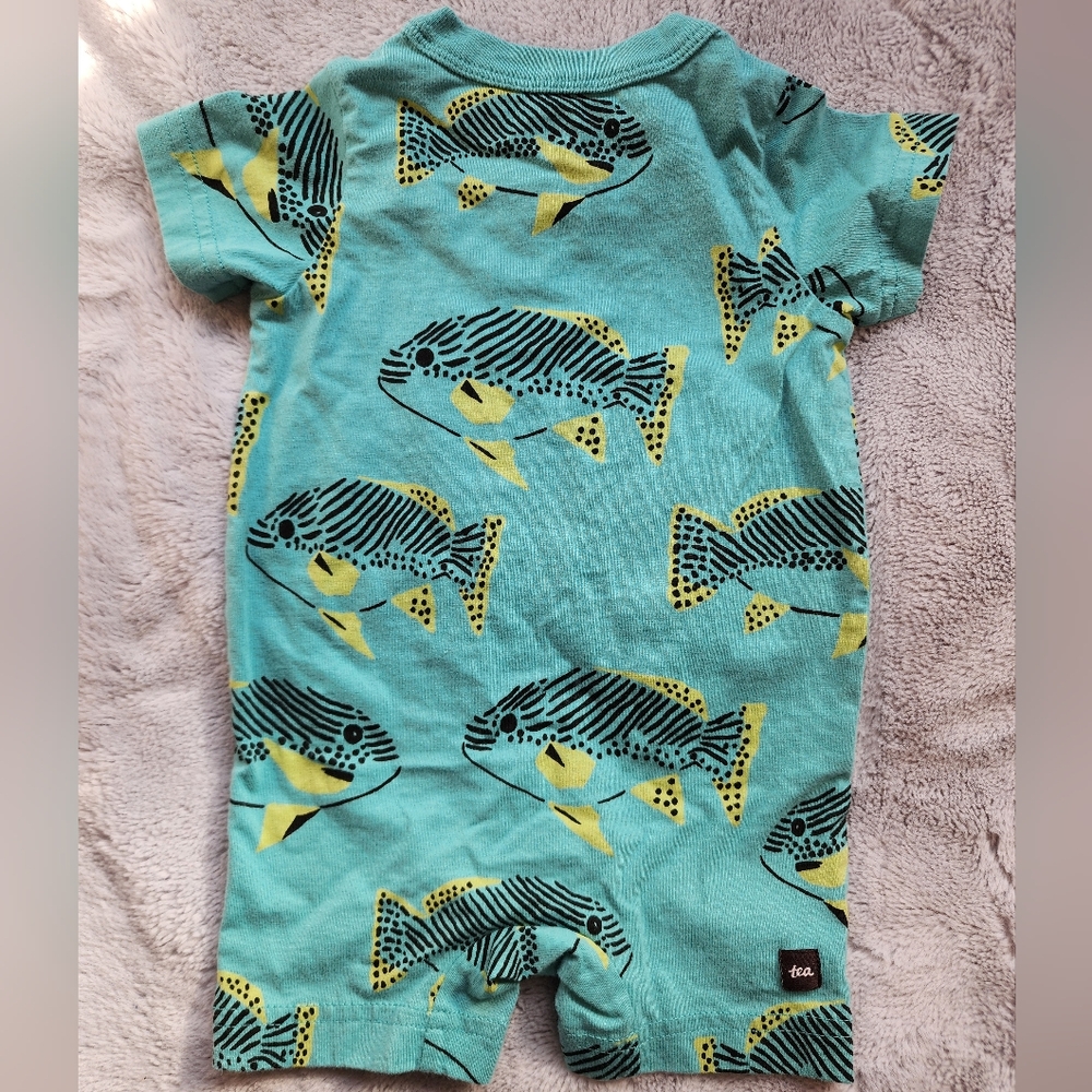 3-6mos Tea Collection Pocket Romper - Picture 2 of 3